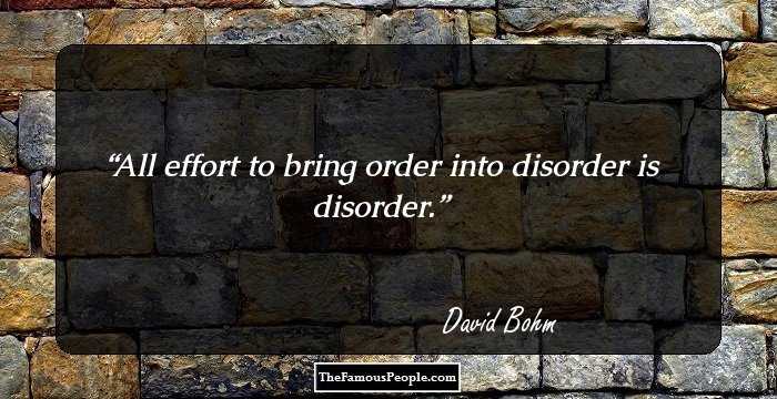 All effort to bring order into disorder is disorder.