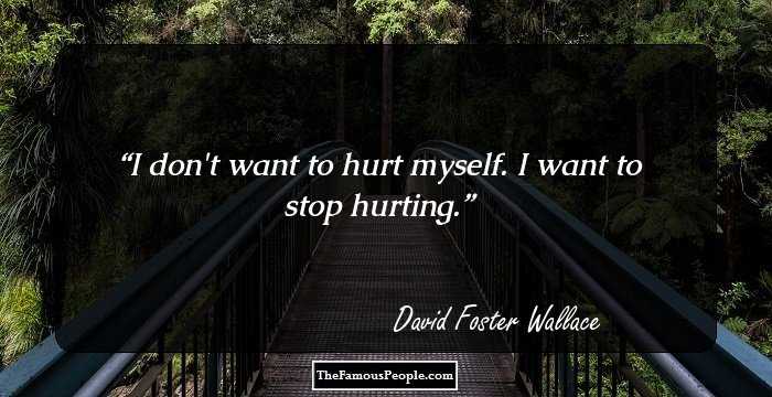 I don't want to hurt myself. I want to stop hurting.