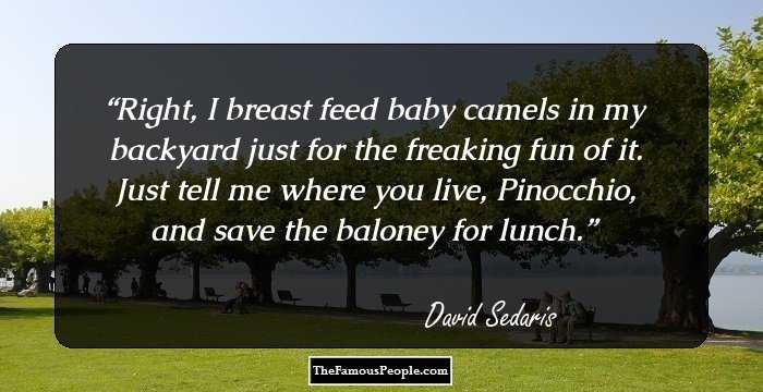 Right, I breast feed baby camels in my backyard just for the freaking fun of it. Just tell me where you live, Pinocchio, and save the baloney for lunch.