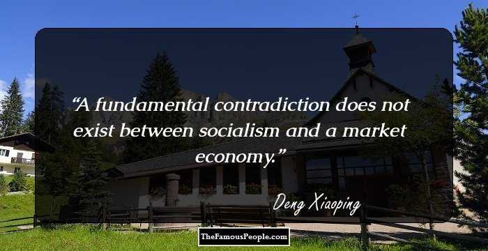 A fundamental contradiction does not exist between socialism and a market economy.