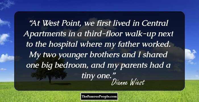 At West Point, we first lived in Central Apartments in a third-floor walk-up next to the hospital where my father worked. My two younger brothers and I shared one big bedroom, and my parents had a tiny one.