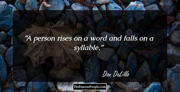 A person rises on a word and falls on a syllable.