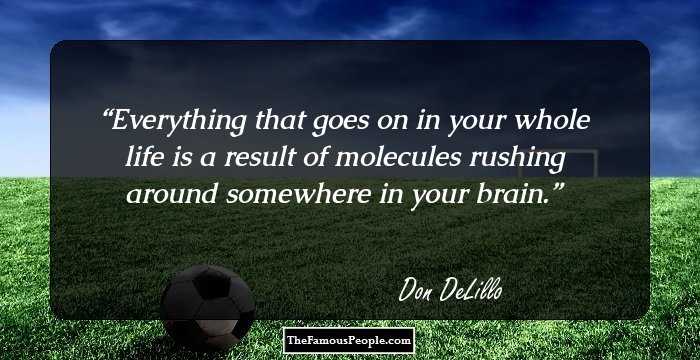 Everything that goes on in your whole life is a result of molecules rushing around somewhere in your brain.