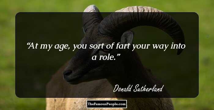 At my age, you sort of fart your way into a role.
