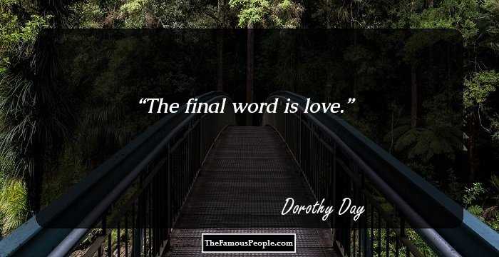 The final word is love.