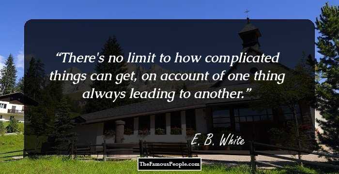 There's no limit to how complicated things can get, on account of one thing always leading to another.