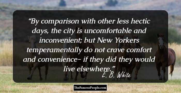 By comparison with other less hectic days, the city is uncomfortable and inconvenient; but New Yorkers temperamentally do not crave comfort and convenience- if they did they would live elsewhere.