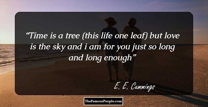 Time is a tree (this life one leaf)
but love is the sky and i am for you
just so long and long enough