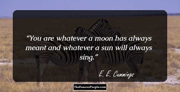 You are whatever a moon has always meant and whatever a sun will always sing.