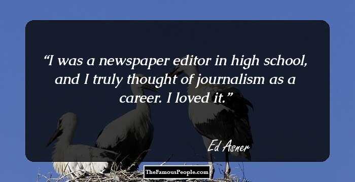 I was a newspaper editor in high school, and I truly thought of journalism as a career. I loved it.
