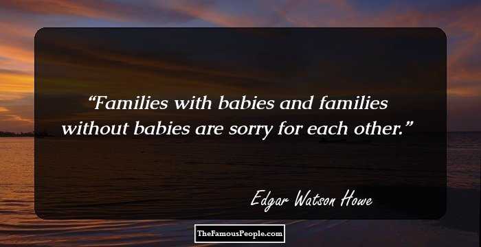 Families with babies and families without babies are sorry for each other.