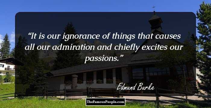 It is our ignorance of things that causes all our admiration and chiefly excites our passions.