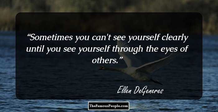 Sometimes you can't see yourself clearly until you see yourself through the eyes of others.
