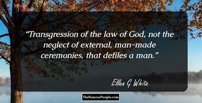Transgression of the law of God, not the neglect of external, man-made ceremonies, that defiles a man.