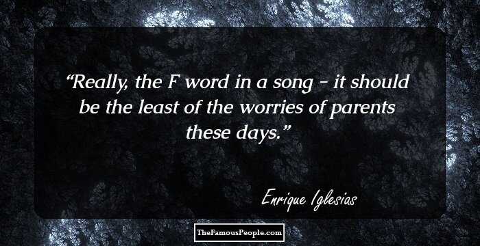 Really, the F word in a song - it should be the least of the worries of parents these days.