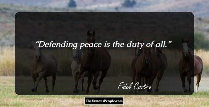 Defending peace is the duty of all.