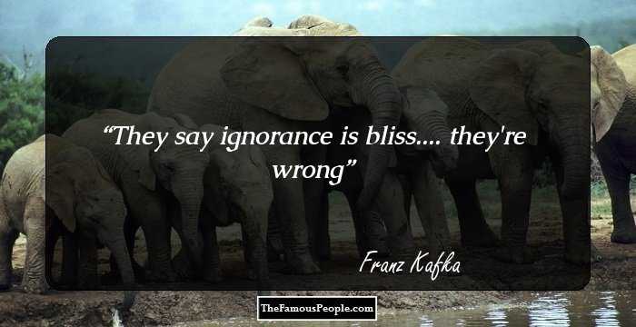 They say ignorance is bliss.... they're wrong