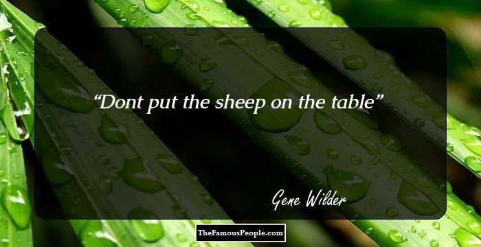 Dont put the sheep on the table