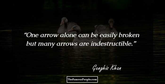 One arrow alone can be easily broken but many arrows are indestructible.