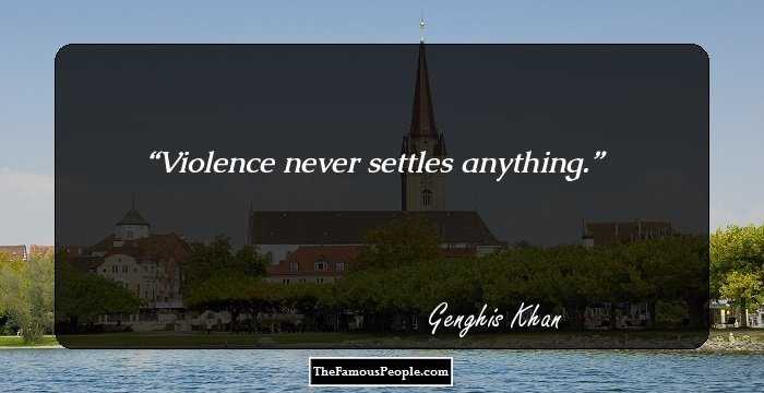 Violence never settles anything.