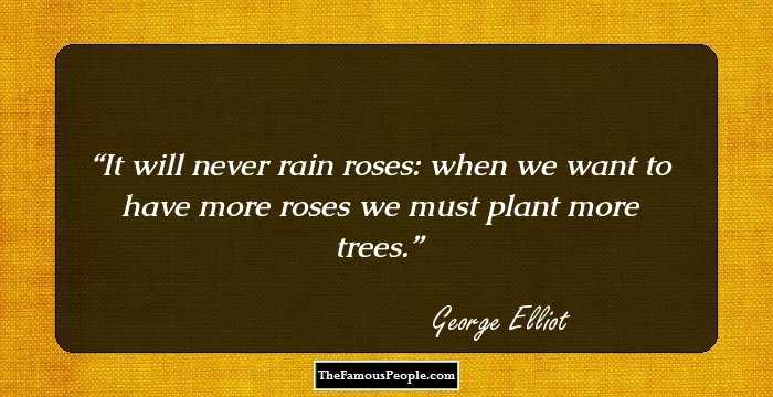 It will never rain roses: when we want to have more roses we must plant more trees.