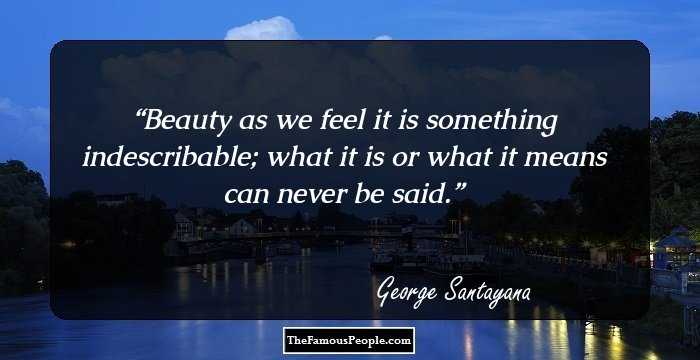 Beauty as we feel it is something indescribable; what it is or what it means can never be said.