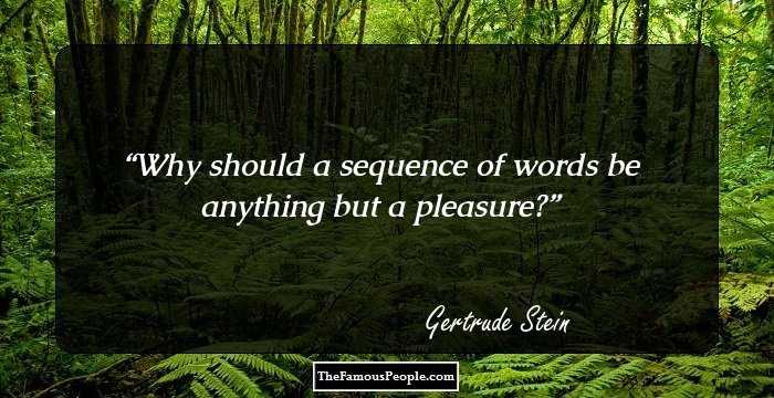 Why should a sequence of words be anything but a pleasure?