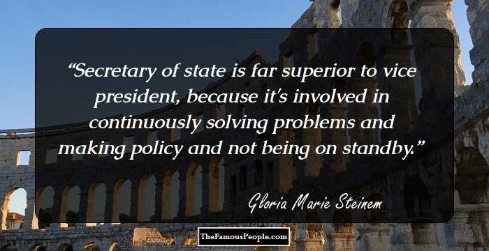 Secretary of state is far superior to vice president, because it's involved in continuously solving problems and making policy and not being on standby.