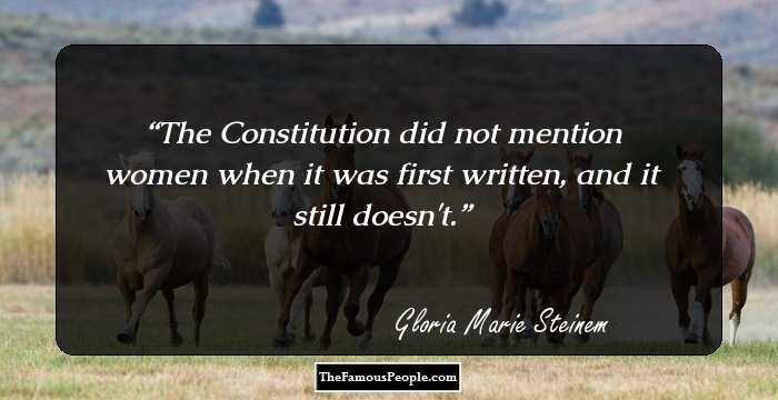 The Constitution did not mention women when it was first written, and it still doesn't.