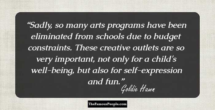 Sadly, so many arts programs have been eliminated from schools due to budget constraints. These creative outlets are so very important, not only for a child's well-being, but also for self-expression and fun.