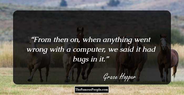 From then on, when anything went wrong with a computer, we said it had bugs in it.