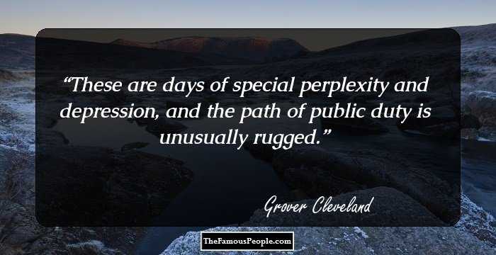These are days of special perplexity and depression, and the path of public duty is unusually rugged.