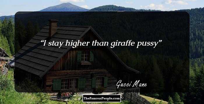 I stay higher than giraffe pussy