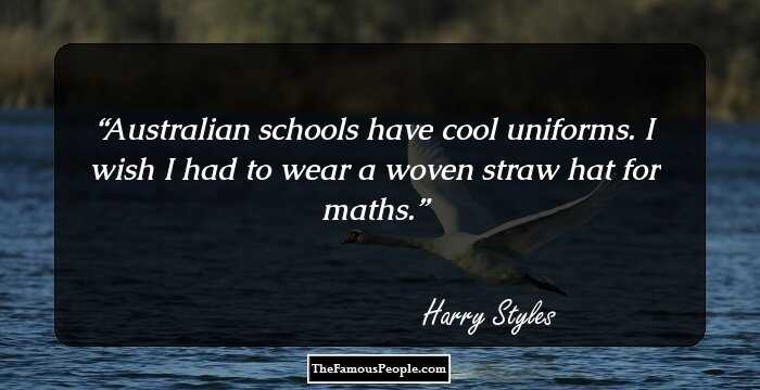 Australian schools have cool uniforms. I wish I had to wear a woven straw hat for maths.