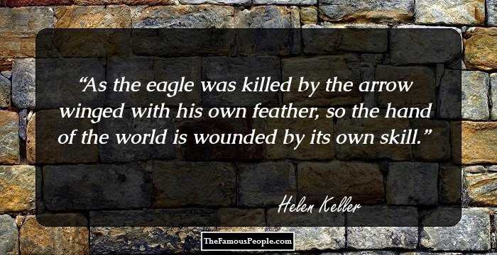 As the eagle was killed by the arrow winged with his own feather, so the hand of the world is wounded by its own skill.
