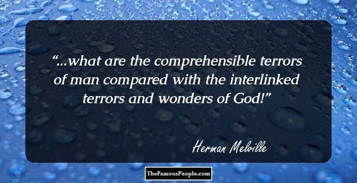 ...what are the comprehensible terrors of man compared with the interlinked terrors and wonders of God!