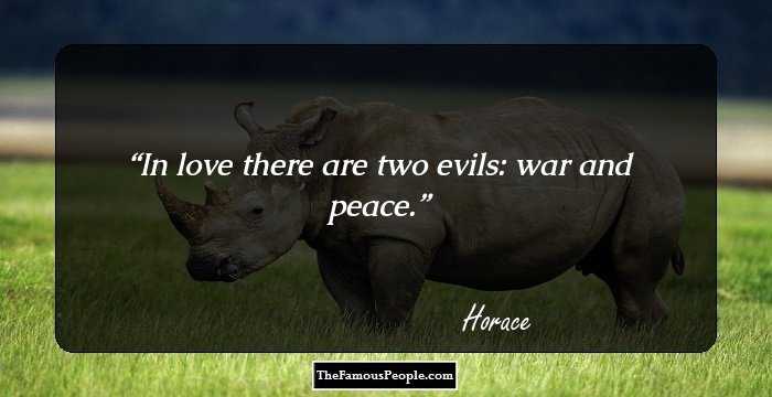 In love there are two evils: war and peace.