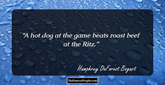 A hot dog at the game beats roast beef at the Ritz.