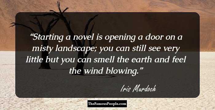 Starting a novel is opening a door on a misty landscape; you can still see very little but you can smell the earth and feel the wind blowing.