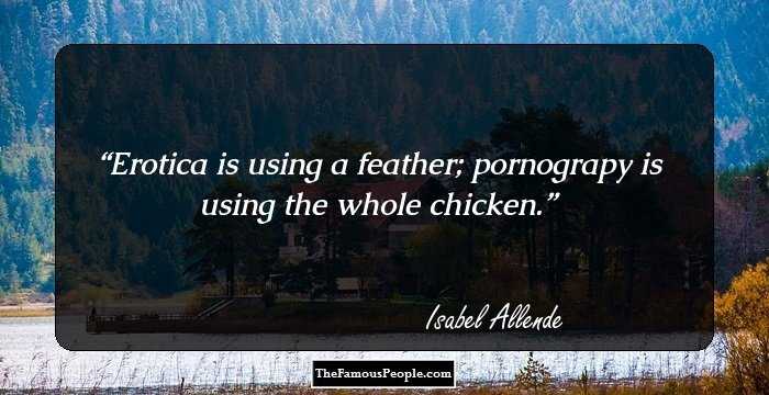 Erotica is using a feather; pornograpy is using the whole chicken.