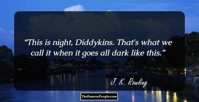 This is night, Diddykins. That's what we call it when it goes all dark like this.