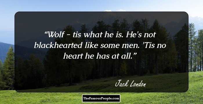 Wolf - tis what he is. He's not blackhearted like some men. 'Tis no heart he has at all.