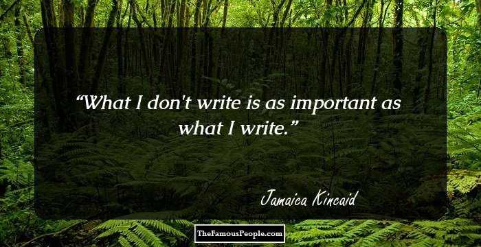 What I don't write is as important as what I write.