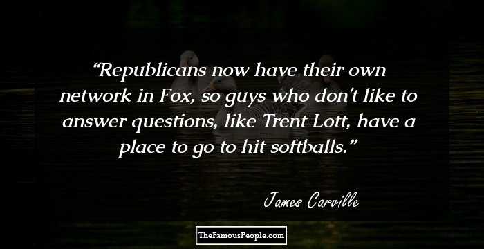 Republicans now have their own network in Fox, so guys who don't like to answer questions, like Trent Lott, have a place to go to hit softballs.