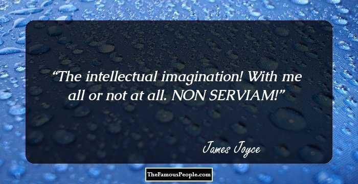 The intellectual imagination! With me all or not at all. NON SERVIAM!