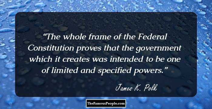 The whole frame of the Federal Constitution proves that the government which it creates was intended to be one of limited and specified powers.