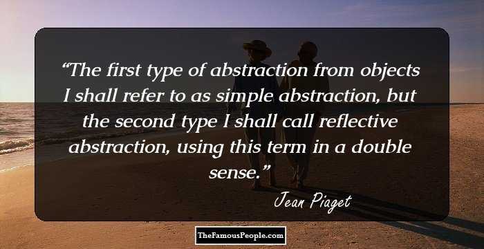 The first type of abstraction from objects I shall refer to as simple abstraction, but the second type I shall call reflective abstraction, using this term in a double sense.