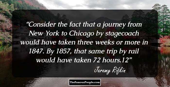 Consider the fact that a journey from New York to Chicago by stagecoach would have taken three weeks or more in 1847. By 1857, that same trip by rail would have taken 72 hours.12