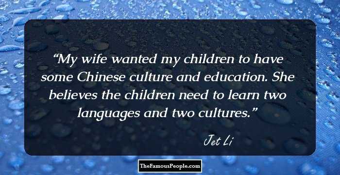 My wife wanted my children to have some Chinese culture and education. She believes the children need to learn two languages and two cultures.