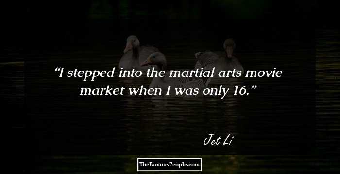 I stepped into the martial arts movie market when I was only 16.